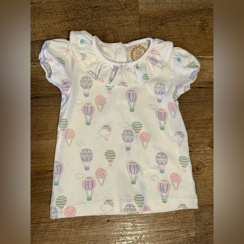 The Beaufort Bonnet Company Up Up and Away Ramona Ruffle Collar Shirt Size 2